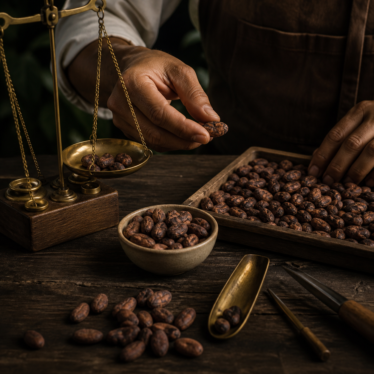 Control de calidad premium de granos de cacao